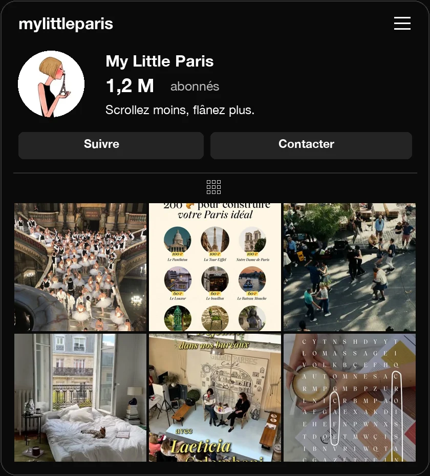 Le compte Instagram My Little Paris : 1,2 million d’abonnés